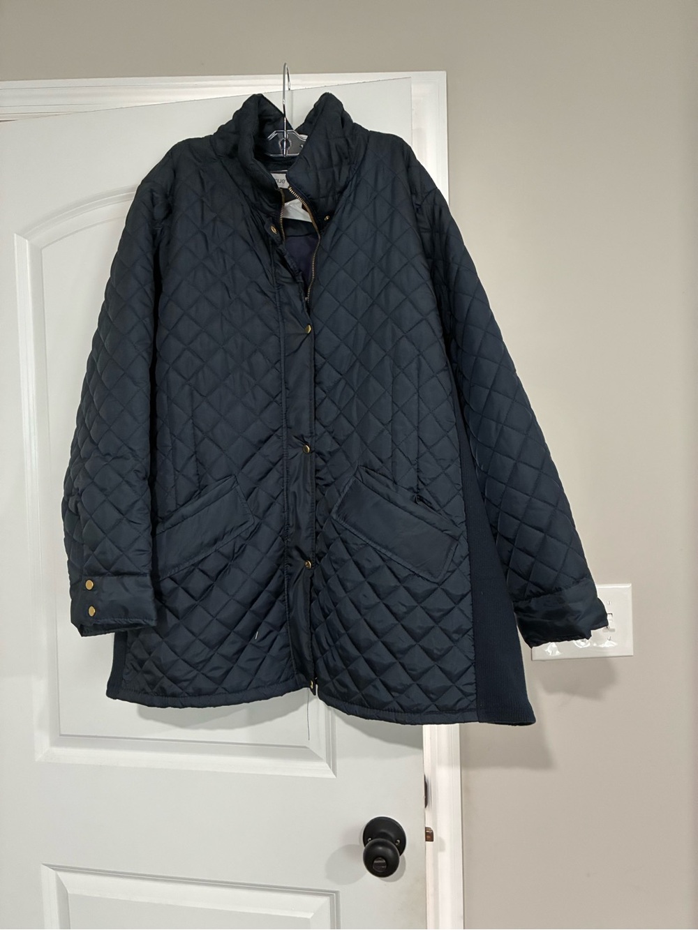 Avenue Quilted Longline Puffer Jacket - Navy